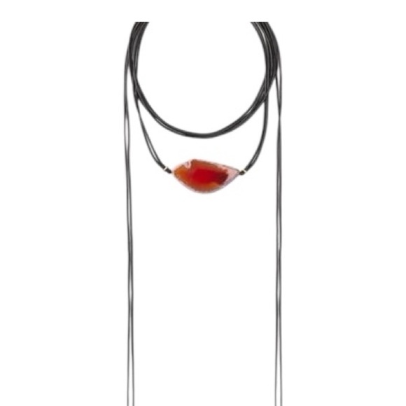 ISO • ZARA Pink Agate Pendant Choker Necklace - Picture 2 of 3